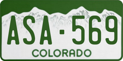 CO license plate ASA569