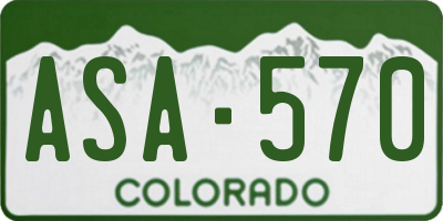 CO license plate ASA570