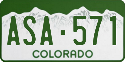 CO license plate ASA571