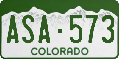 CO license plate ASA573