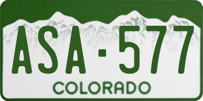 CO license plate ASA577