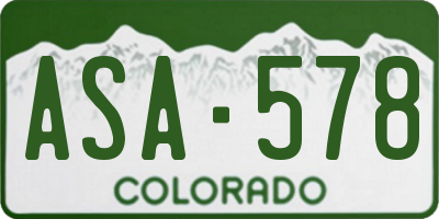 CO license plate ASA578