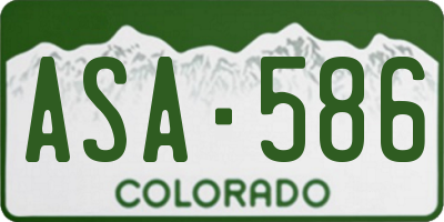 CO license plate ASA586