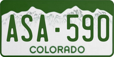 CO license plate ASA590