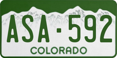 CO license plate ASA592