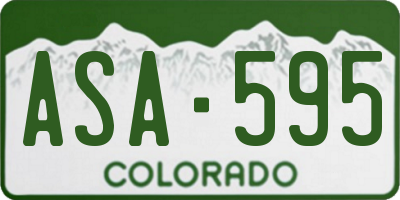 CO license plate ASA595