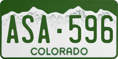 CO license plate ASA596