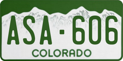 CO license plate ASA606