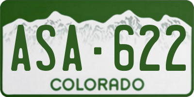 CO license plate ASA622