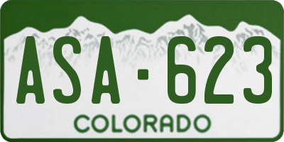 CO license plate ASA623