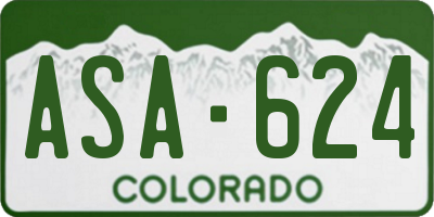 CO license plate ASA624