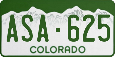 CO license plate ASA625