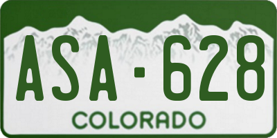 CO license plate ASA628