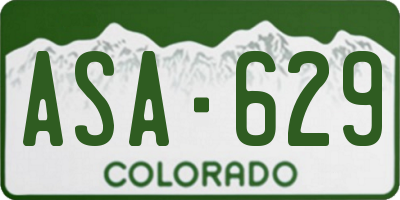CO license plate ASA629