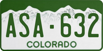 CO license plate ASA632