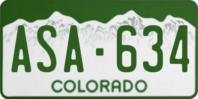 CO license plate ASA634
