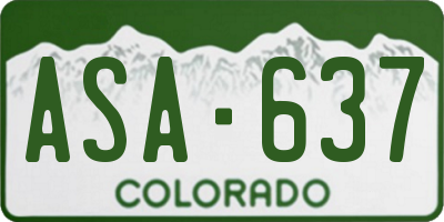 CO license plate ASA637