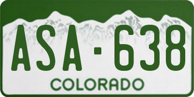 CO license plate ASA638