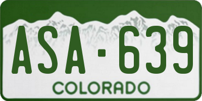 CO license plate ASA639