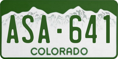CO license plate ASA641