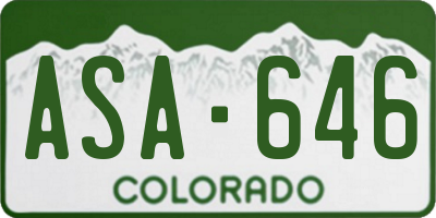 CO license plate ASA646