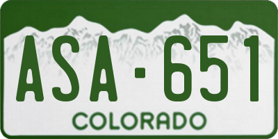 CO license plate ASA651