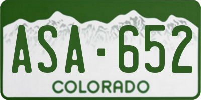 CO license plate ASA652
