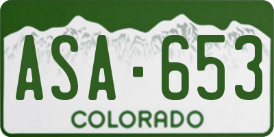 CO license plate ASA653