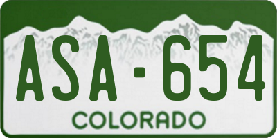 CO license plate ASA654