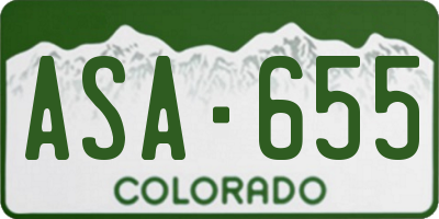 CO license plate ASA655