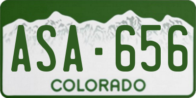CO license plate ASA656