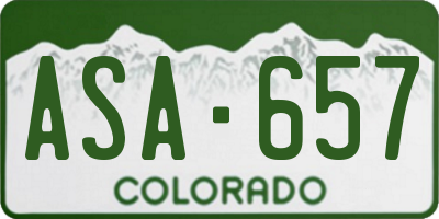 CO license plate ASA657