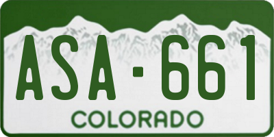 CO license plate ASA661