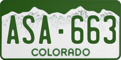 CO license plate ASA663