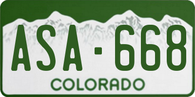 CO license plate ASA668