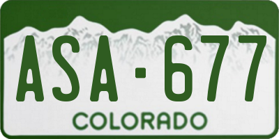 CO license plate ASA677