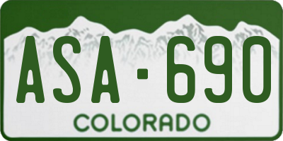 CO license plate ASA690