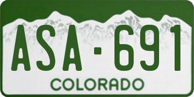 CO license plate ASA691