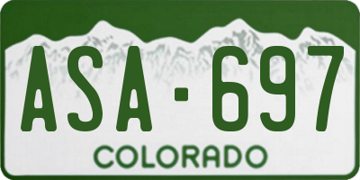 CO license plate ASA697