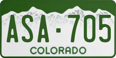 CO license plate ASA705