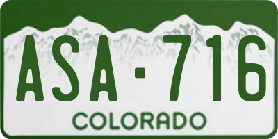 CO license plate ASA716
