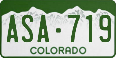 CO license plate ASA719