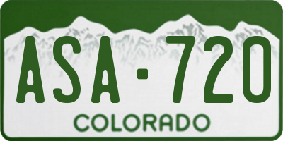 CO license plate ASA720