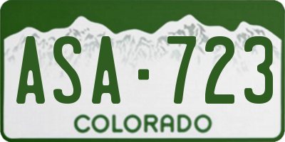CO license plate ASA723