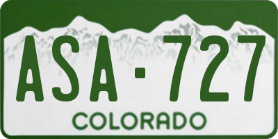 CO license plate ASA727