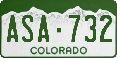 CO license plate ASA732