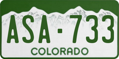 CO license plate ASA733
