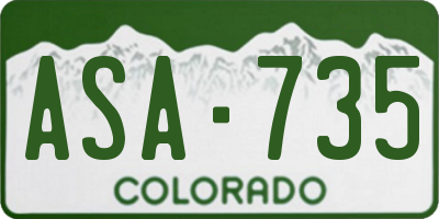 CO license plate ASA735