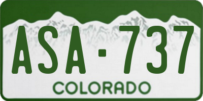 CO license plate ASA737