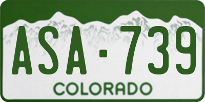 CO license plate ASA739